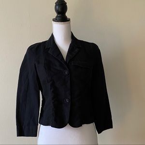 Gap cotton and linen black cropped  blazer
